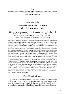 On the Sense of Meaninglessness in the Hysteric&rsquo;s Action: From Psychopathology to Phenomenology of Hysteria