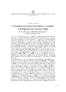 On Fundamental Irreducibility of Kierkegaard&rsquo;s &ldquo;System&rdquo; to Hegel&rsquo;s System