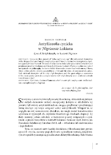 Cynical Antiphilosophy in Lucian's Nigrinos