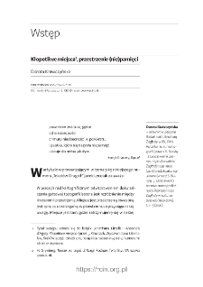 Kłopotliwe miejsca, przestrzenie (nie)pamięci.