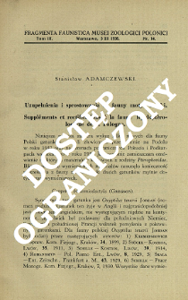 Uzupełnienia i sprostowania do fauny motyli Polski = Suppl&eacute;ments et rectifications &agrave; la faune l&eacute;pidopt&egrave;rologique de la Pologne