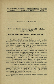 Nowe dla Polski oraz rzadsze gatunki i odmiany chrząszczy. 8 = Neue f&uuml;r Polen und seltenere Coleopteren. 8