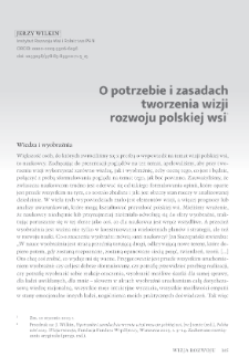 O potrzebie i zasadach tworzenia wizji rozwoju polskiej wsi