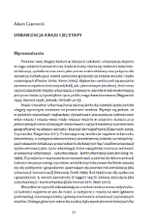 Urbanizacja kraju i jej etapy