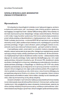 Szkoła wiejska jako moderator zmian systemowych