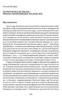 Od pastwiska do orlika &ndash; proces usportowienia polskiej wsi