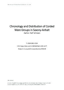 Chronology and Distribution of Corded Ware Groups in Saxony-Anhalt