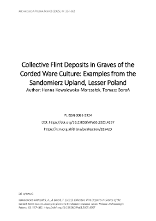Collective Flint Deposits in Graves of the Corded Ware Culture: Examples from the Sandomierz Upland, Lesser Poland