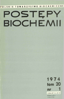Postępy biochemii, Tom 20, Nr 1