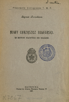 Nowy chrząszcz balearski = Un nouveau col&eacute;opt&egrave;re des Bal&eacute;ares