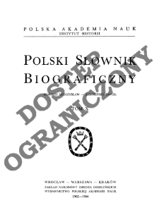 Polski słownik biograficzny T.10 (1962-1964), Horoch Mieczysław - Jarosiński Paweł, Część wstępna