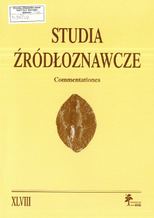 Studia Źródłoznawcze = Commentationes T. 48 (2010), Strony tytułowe, spis treści