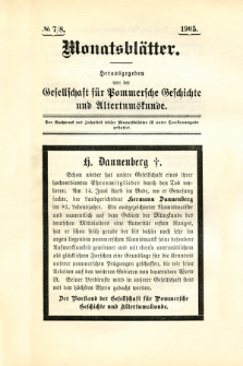 Monatsblätter Jhrg. 19, H. 7/8 (1905)