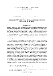 &bdquo;Trzeba dać świadectwo&rdquo;, czyli jak Zbigniew Herbert czytał swoje wiersze.