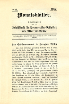 Monatsbl&auml;tter Jhrg. 19, H. 11 (1905)