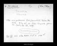 Niskie. Files of Blonie district in the Middle Ages. Files of Historico-Geographical Dictionary of Masovia in the Middle Ages