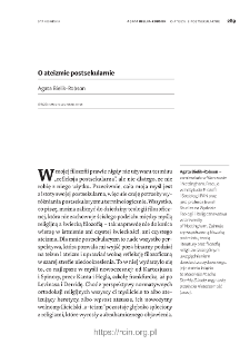O ateizmie postsekularnie.