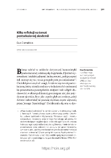 Kilka refleksji na temat postsekularnej akademii.