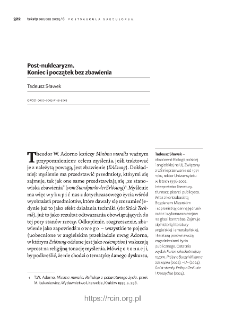 Post-nuklearyzm. Koniec i początek bez zbawienia.