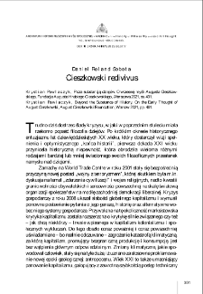 Cieszkowski redivivus (Krystian Pawlaczyk, Poza substancją dziej&oacute;w. O wczesnej myśli Augusta Cieszkowskiego, Fundacja Augusta Hrabiego Cieszkowskiego, Warszawa 2021, ss. 491) = Cieszkowski redivivus (Krystian Pawlaczyk, Beyond the Substance of History. On the Early Thought of August Cieszkowski, August Cieszkowski Foundation, Warsaw 2021, pp. 491)