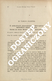O niektórych pluskwiakach (Heteroptera) zachodnio - afrykańskich : (Z wyników naukowych Polskiej Wyprawy Zoologicznej do Brazylji w latach 1921-1924)