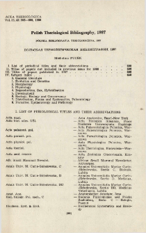 Polish Theriological Bibliography, 1987