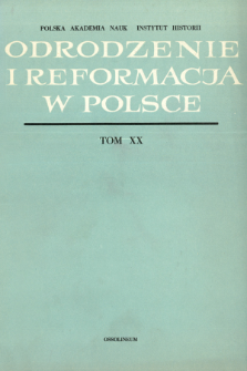 Odrodzenie i Reformacja w Polsce T. 20 (1975), Reviews