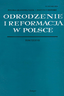 Odrodzenie i Reformacja w Polsce T. 37 (1993), Title pages, Contents
