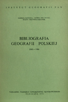 Bibliografia Geografii Polskiej 1965-1966