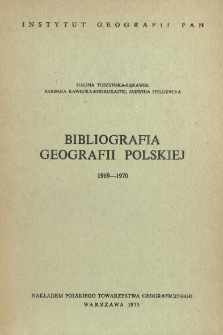 Bibliografia Geografii Polskiej 1969-1970