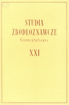 Studia Źródłoznawcze = Commentationes T. 21 (1976), Artykuły recenzyjne i recenzje