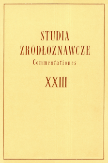 Studia Źr&oacute;dłoznawcze = Commentationes T. 23 (1978), Komunikaty