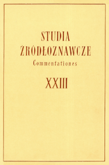 Studia Źródłoznawcze = Commentationes T. 23 (1978), Polemiki