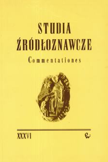 Studia Źródłoznawcze = Commentationes. T. 36 (1997), Title pages, Contents