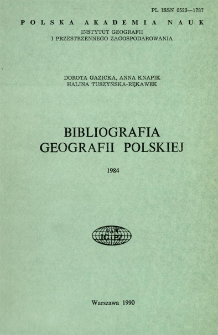Bibliografia Geografii Polskiej 1984