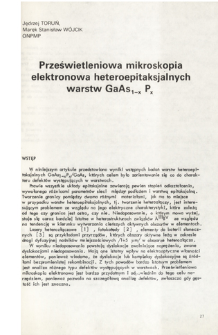 Prześwietleniowa mikroskopia elektronowa heteroepitaksjalnych warstw GaAs1-xPx = Transmission electron microscopy of heteroepitaxial layers of GaAs1-xPx