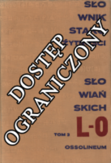 Słownik starożytności słowiańskich T. 3, L-O