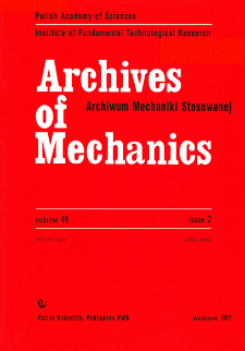 Archives of Mechanics Vol. 49 nr 2 (1997)