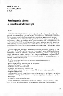 Nowa kompozycja zalewowa do element&oacute;w mikroelektronicznych = A new casting composition for the electronic components