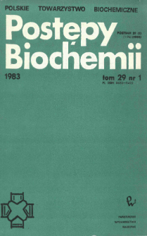 Postępy biochemii, Tom 29, Nr 1