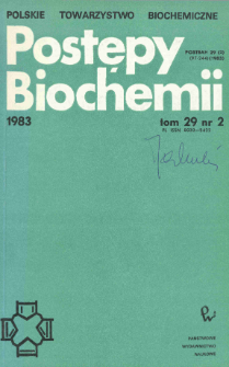 Postępy biochemii, Tom 29, Nr 2