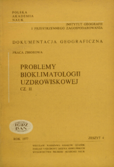 Problemy bioklimatologii uzdrowiskowej : praca zbiorowa. Cz. 2 = Problems of spa bioclimatology