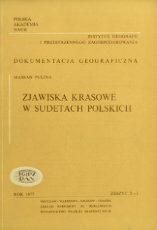 Zjawiska krasowe w Sudetach polskich = Karst phenomena in the Polish Sudets