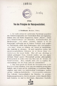Von den Prinzipien der Naturgesetzlichkeit