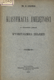 Klasyfikacya umiejętności ze stanowiska potrzeb wykształcenia og&oacute;lnego