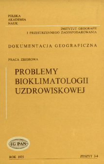 Problemy bioklimatologii uzdrowiskowej : praca zbiorowa = Problems of bioclimatology of health resorts