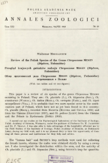 Review of the Polish species of the genus Chrysozona Meligen (Diptera, Tabanidae)