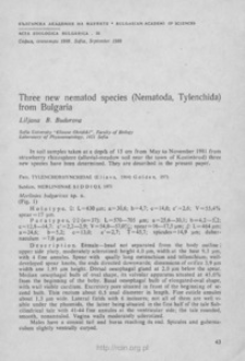 Three new nematod species (Nematoda, Tylenchida) from Bulgaria