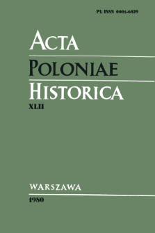 Acta Poloniae Historica. T. 42 (1980), Comptes rendus