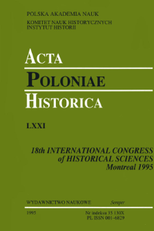 Acta Poloniae Historica. T. 71 (1995), Reviews